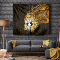 Northern Mariana Islands Ylang-ylang Mwarmwar Tapestry Polynesian Gold Style LT9 - Polynesian Pride