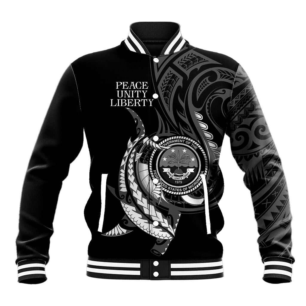 Personalised FSM Culture Day Baseball Jacket Hammerhead Shark Tribal 2024 LT9 Unisex Black - Polynesian Pride