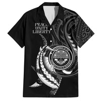 Personalised FSM Culture Day Family Matching Off Shoulder Short Dress and Hawaiian Shirt Hammerhead Shark Tribal 2024 LT9 Dad's Shirt - Short Sleeve Black - Polynesian Pride