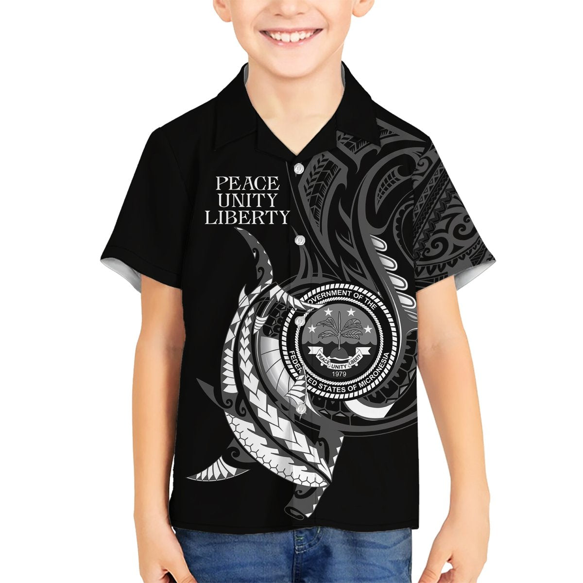 Personalised FSM Culture Day Hawaiian Shirt Hammerhead Shark Tribal 2024 LT9 - Polynesian Pride