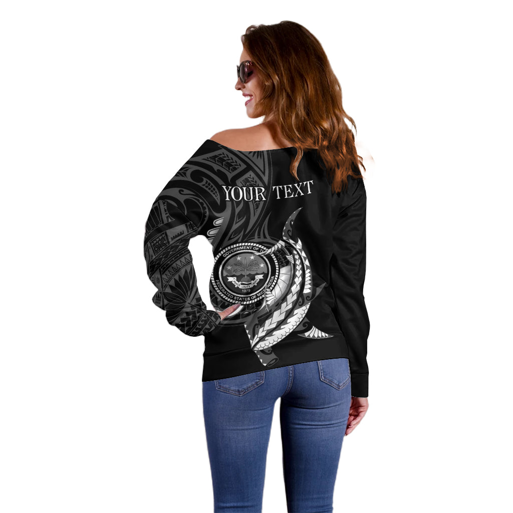Personalised FSM Culture Day Off Shoulder Sweater Hammerhead Shark Tribal 2024 LT9 - Polynesian Pride