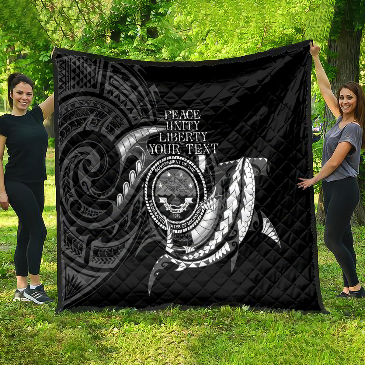 Personalised FSM Culture Day Quilt Hammerhead Shark Tribal 2024 LT9 - Polynesian Pride