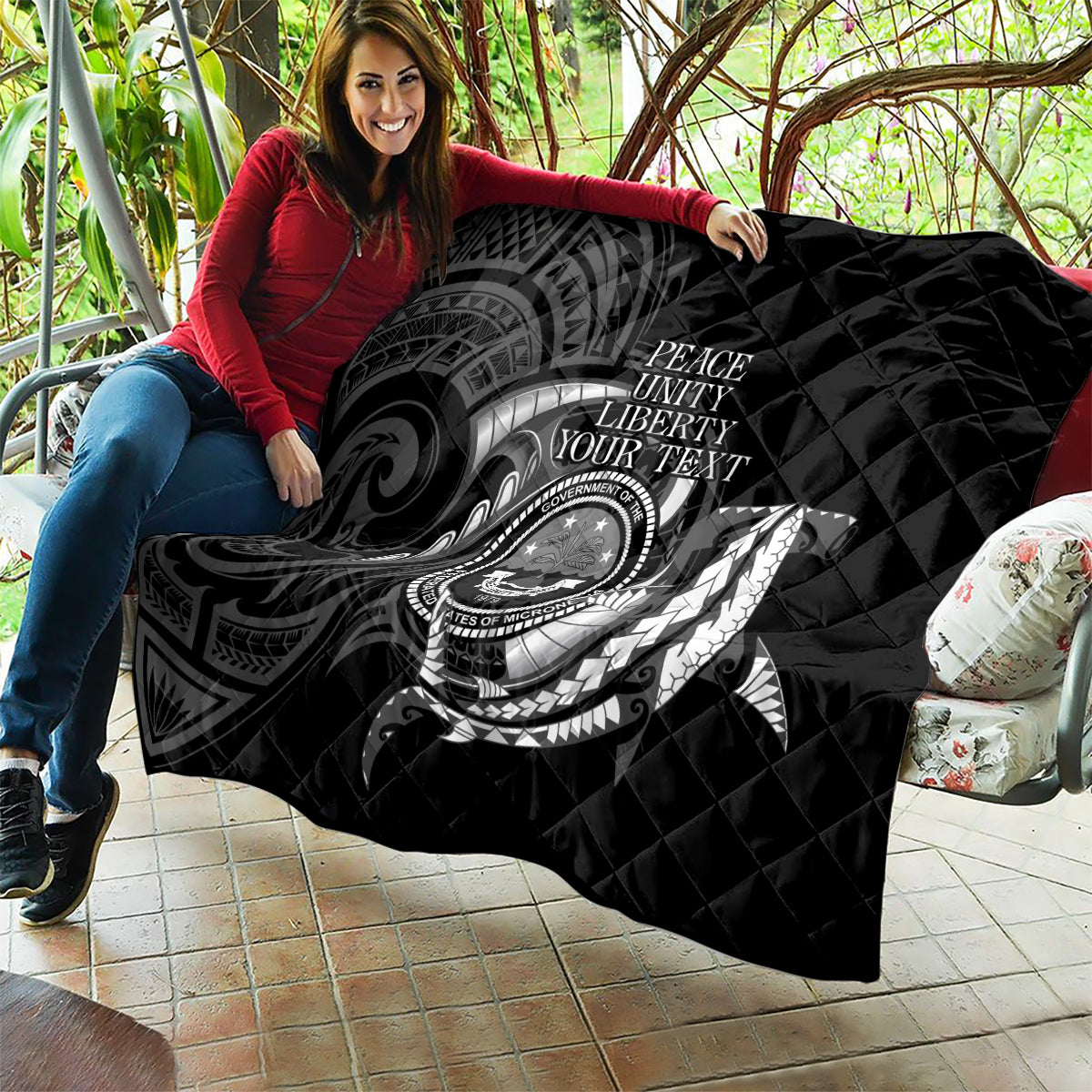 Personalised FSM Culture Day Quilt Hammerhead Shark Tribal 2024 LT9 - Polynesian Pride