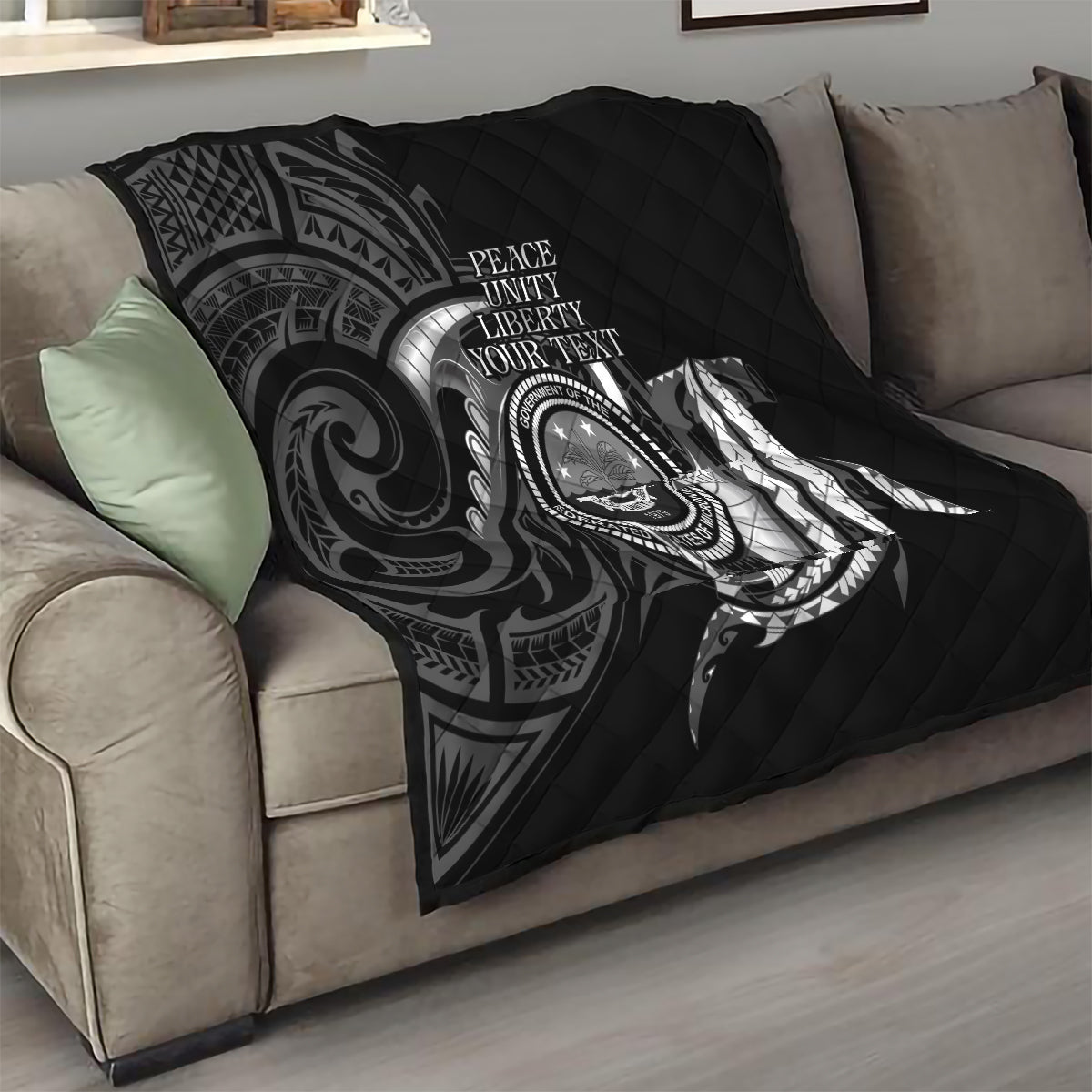 Personalised FSM Culture Day Quilt Hammerhead Shark Tribal 2024 LT9 - Polynesian Pride