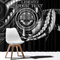 Personalised FSM Culture Day Window Curtain Hammerhead Shark Tribal 2024 LT9 - Polynesian Pride