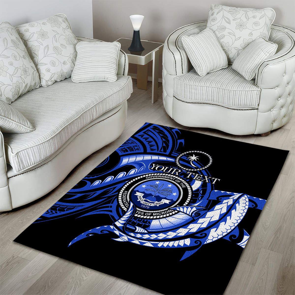 Personalised Chuuk FSM Culture Day Area Rug Hammerhead Shark Tattoo 2024