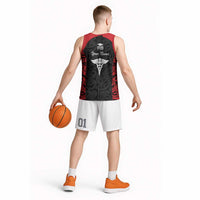 New Zealand Nurse RN 2026 Personalised Basketball Jersey Red Maori Pattern Cultural Pride