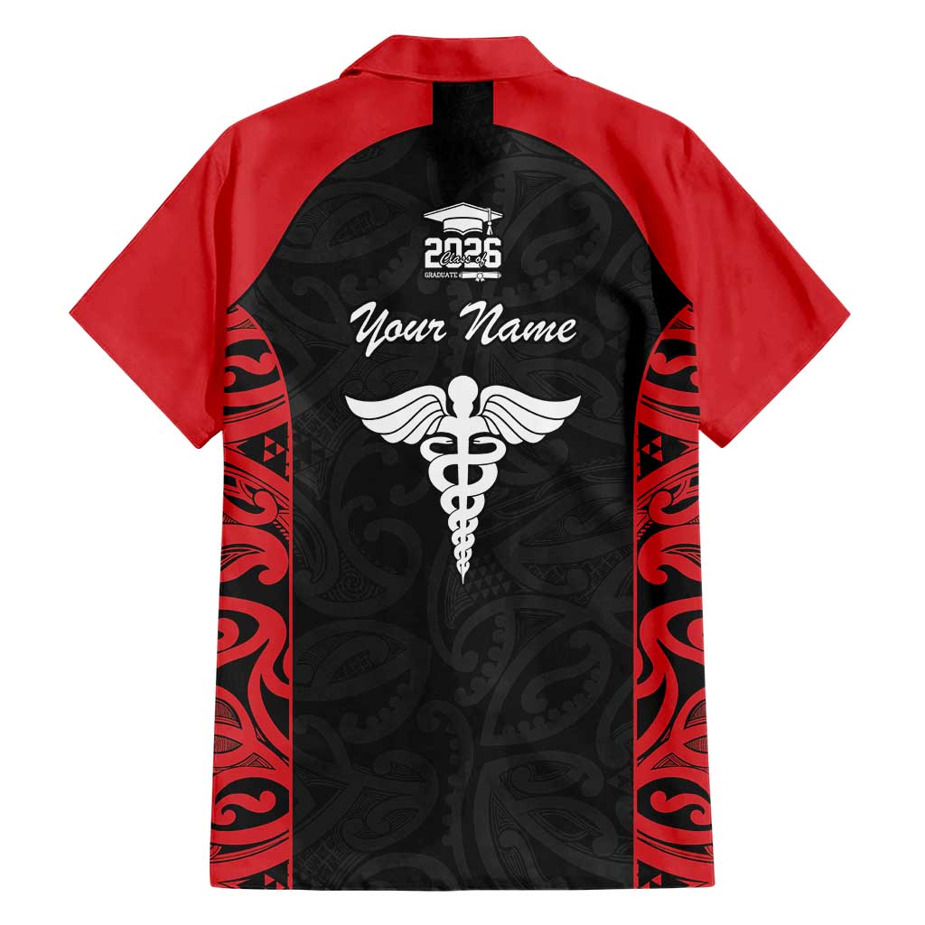 New Zealand Nurse RN 2026 Personalised Hawaiian Shirt Red Maori Pattern Cultural Pride