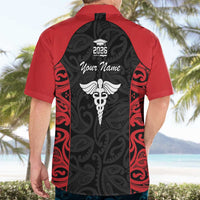 New Zealand Nurse RN 2026 Personalised Hawaiian Shirt Red Maori Pattern Cultural Pride