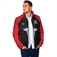 New Zealand Nurse RN 2026 Personalised Padded Jacket Red Maori Pattern Cultural Pride