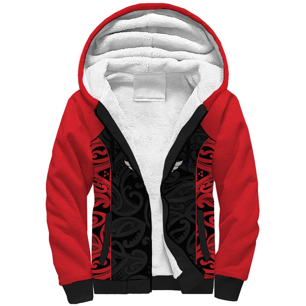 New Zealand Nurse RN 2026 Personalised Sherpa Hoodie Red Maori Pattern Cultural Pride