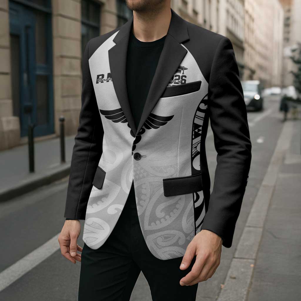 New Zealand Nurse RN 2026 Personalised Blazer White Maori Pattern Cultural Pride
