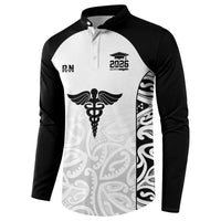 New Zealand Nurse RN 2026 Personalised Button Sweatshirt White Maori Pattern Cultural Pride