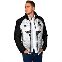 New Zealand Nurse RN 2026 Personalised Padded Jacket White Maori Pattern Cultural Pride LT9 - Polynesian Pride