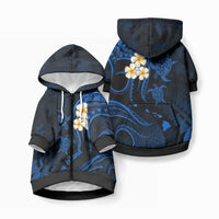 Hawaii Maui Islands Pet Hoodie Pacific Plumeria Blue Vibe LT9 Zip-up Blue - Polynesian Pride
