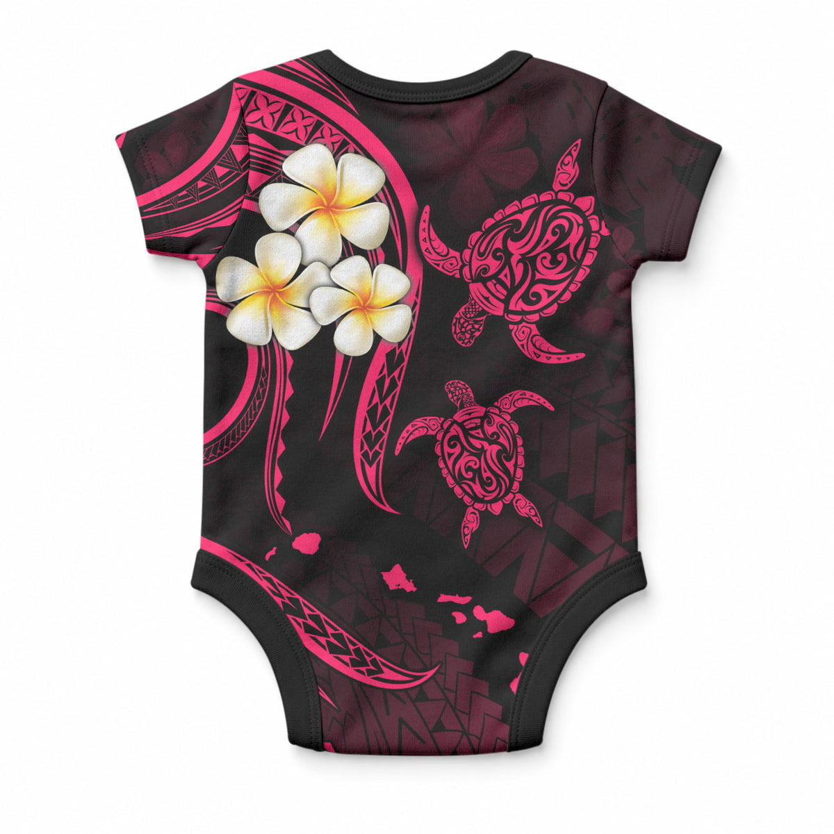 Hawaii Oahu Islands Baby Onesie Pacific Plumeria Pink Vibe LT9 - Polynesian Pride