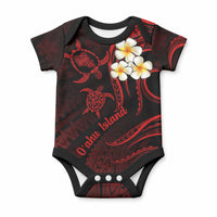 Hawaii Oahu Islands Baby Onesie Pacific Plumeria Red Vibe LT9 Red - Polynesian Pride