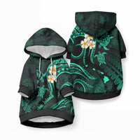 Hawaii Oahu Islands Pet Hoodie Pacific Plumeria Turquoise Vibe LT9 Pullover Turquoise - Polynesian Pride