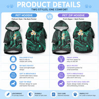 Hawaii Oahu Islands Pet Hoodie Pacific Plumeria Turquoise Vibe LT9 - Polynesian Pride