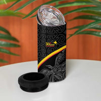 Papua New Guinea 50th Independence Day 4 in 1 Can Cooler Tumbler Simple Oro Tapa Pattern - Polynesian Pride