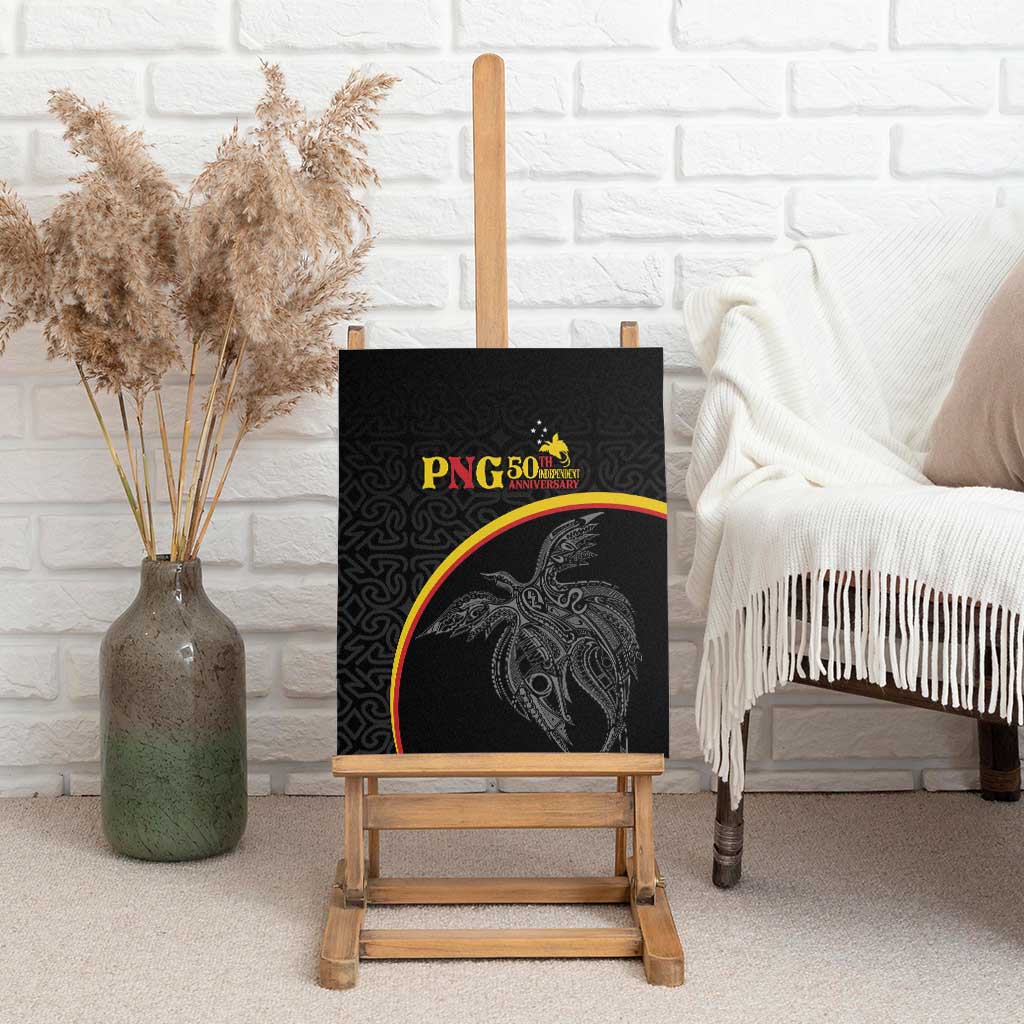 Papua New Guinea 50th Independence Day Canvas Wall Art Simple Oro Tapa Pattern - Polynesian Pride
