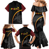 Papua New Guinea 50th Independence Day Family Matching Mermaid Dress and Hawaiian Shirt Simple Oro Tapa Pattern LT9 - Polynesian Pride