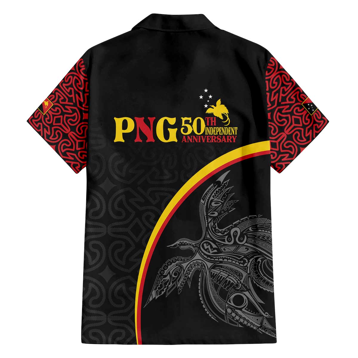 Papua New Guinea 50th Independence Day Family Matching Off The Shoulder Long Sleeve Dress and Hawaiian Shirt Simple Oro Tapa Pattern LT9 - Polynesian Pride