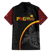 Papua New Guinea 50th Independence Day Family Matching Off The Shoulder Long Sleeve Dress and Hawaiian Shirt Simple Oro Tapa Pattern LT9 - Polynesian Pride