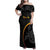 Papua New Guinea 50th Independence Day Family Matching Off Shoulder Maxi Dress and Hawaiian Shirt Simple Oro Tapa Pattern - Polynesian Pride