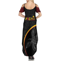 Papua New Guinea 50th Independence Day Family Matching Summer Maxi Dress and Hawaiian Shirt Simple Oro Tapa Pattern - Polynesian Pride