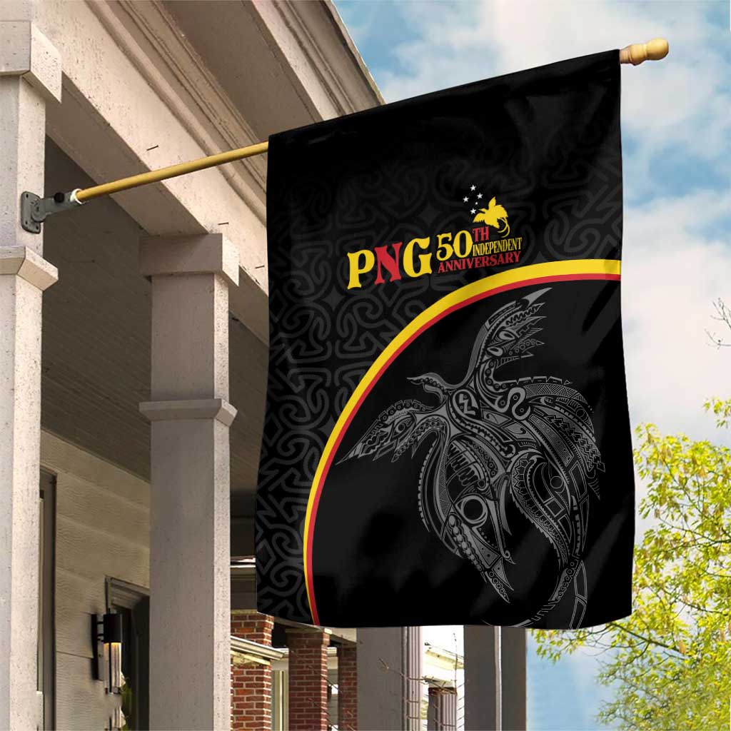 Papua New Guinea 50th Independence Day Garden Flag Simple Oro Tapa Pattern - Polynesian Pride