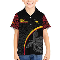 Papua New Guinea 50th Independence Day Kid Hawaiian Shirt Simple Oro Tapa Pattern - Polynesian Pride