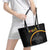 Papua New Guinea 50th Independence Day Leather Tote Bag Simple Oro Tapa Pattern - Polynesian Pride
