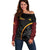 Papua New Guinea 50th Independence Day Off Shoulder Sweater Simple Oro Tapa Pattern - Polynesian Pride