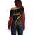 Papua New Guinea 50th Independence Day Off Shoulder Sweater Simple Oro Tapa Pattern - Polynesian Pride