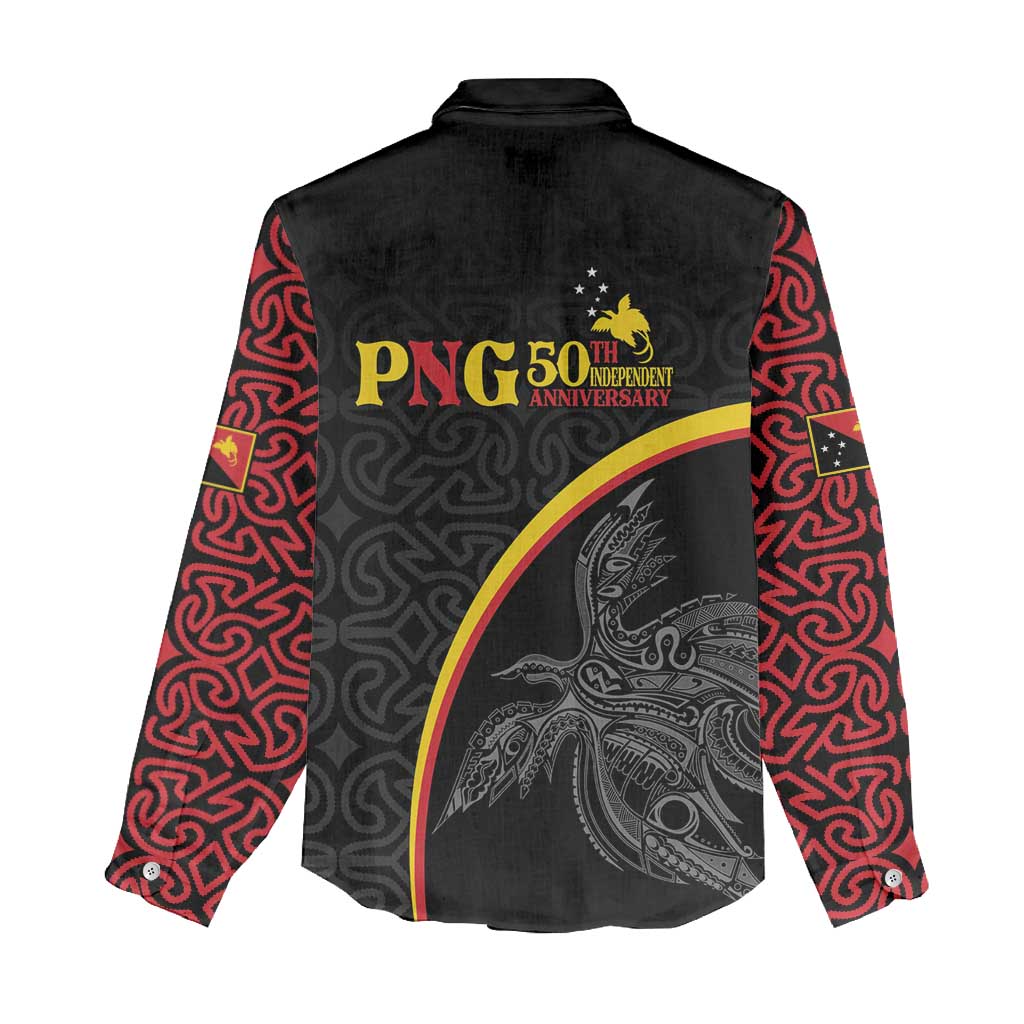 Papua New Guinea 50th Independence Day Women Casual Shirt Simple Oro Tapa Pattern LT9 - Polynesian Pride