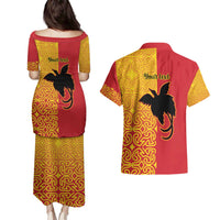 Papua New Guinea Oro Tapa Personalised Couples Matching Puletasi and Hawaiian Shirt Simple Bird of Paradise Style LT9 - Polynesian Pride