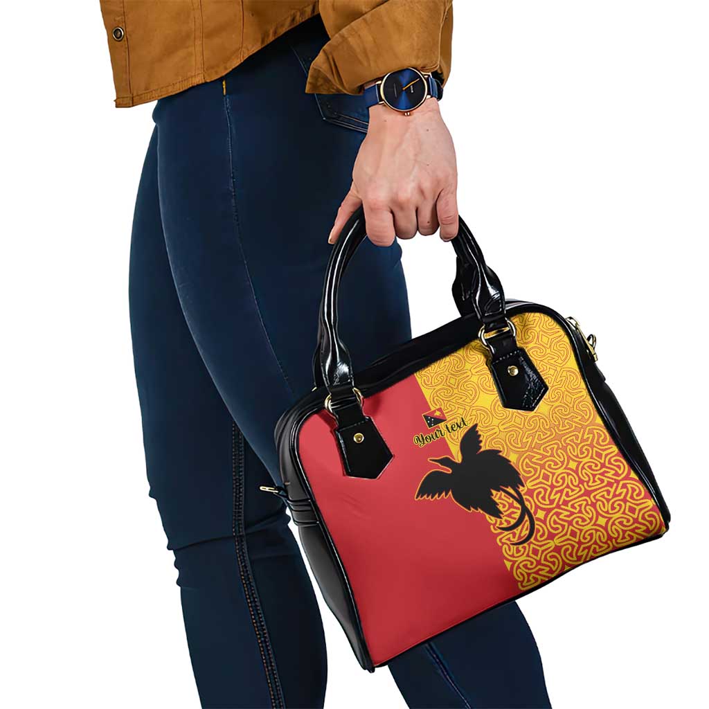 Papua New Guinea Oro Tapa Personalised Shoulder Handbag Simple Bird of Paradise Style - Polynesian Pride