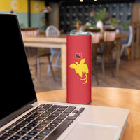 Papua New Guinea Oro Tapa Personalised Skinny Tumbler Simple Bird of Paradise Style LT9 - Polynesian Pride