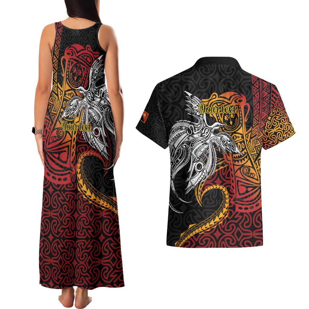 Papua New Guinea Sepik Personalised Couples Matching Tank Maxi Dress and Hawaiian Shirt PNG Bird of Paradise Tattoo LT9 - Polynesian Pride