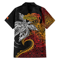 Papua New Guinea Sepik Personalised Family Matching Off Shoulder Maxi Dress and Hawaiian Shirt PNG Bird of Paradise Tattoo LT9 - Polynesian Pride