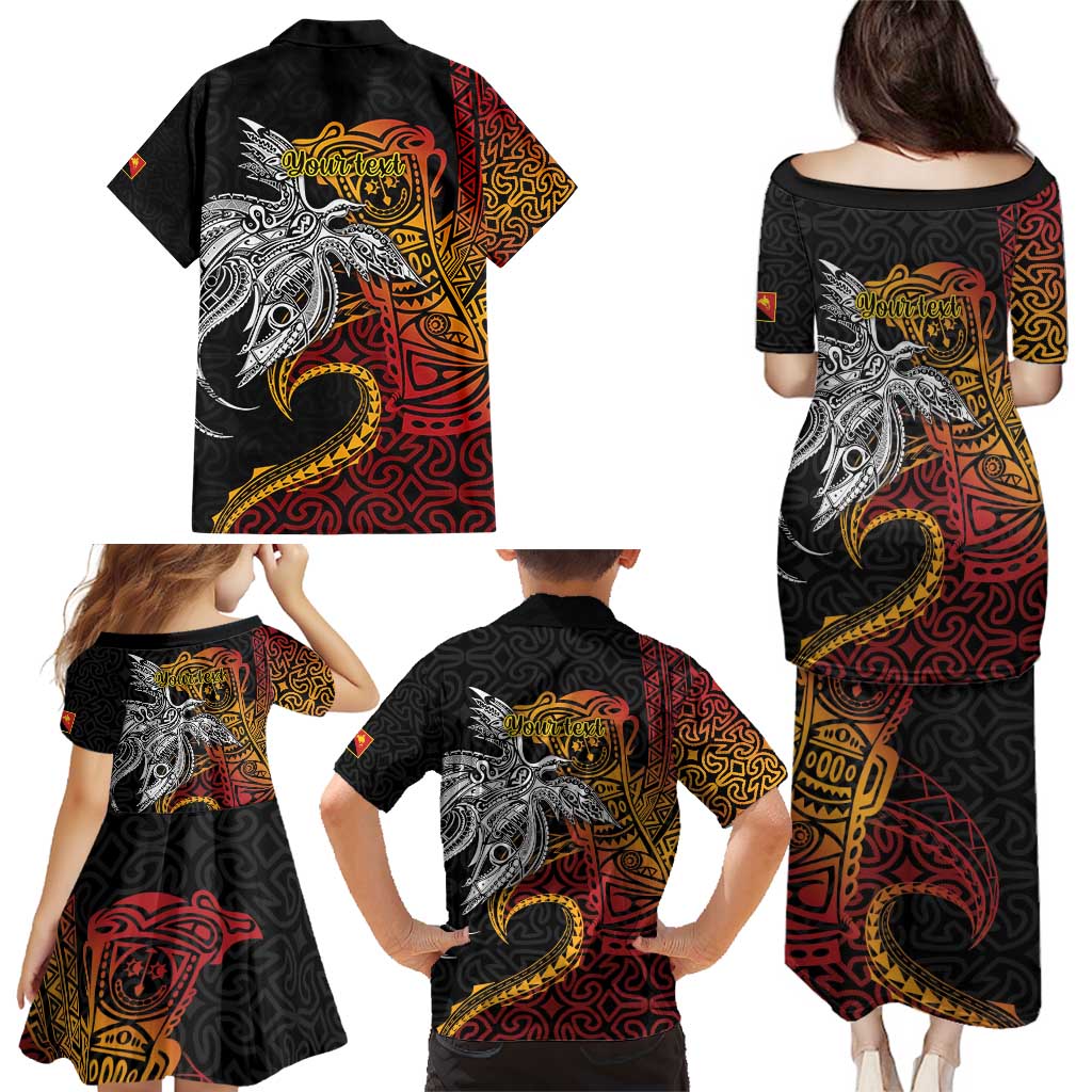 Papua New Guinea Sepik Personalised Family Matching Puletasi and Hawaiian Shirt PNG Bird of Paradise Tattoo LT9 - Polynesian Pride
