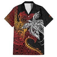 Papua New Guinea Sepik Personalised Family Matching Puletasi and Hawaiian Shirt PNG Bird of Paradise Tattoo LT9 Dad's Shirt - Short Sleeve Black - Polynesian Pride