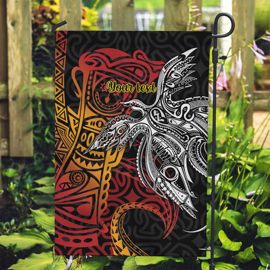 Papua New Guinea Sepik Personalised Garden Flag PNG Bird of Paradise Tattoo LT9 Garden Flag Black - Polynesian Pride