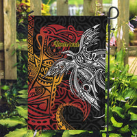 Papua New Guinea Sepik Personalised Garden Flag PNG Bird of Paradise Tattoo LT9 Garden Flag Black - Polynesian Pride