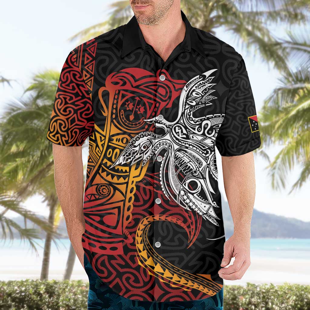 Papua New Guinea Sepik Personalised Hawaiian Shirt PNG Bird of Paradise Tattoo LT9 - Polynesian Pride