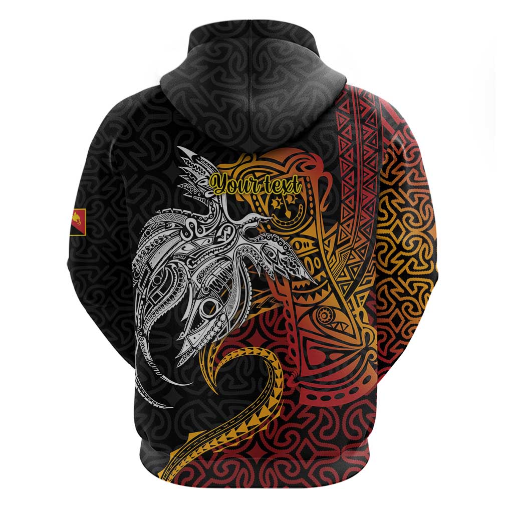 Papua New Guinea Sepik Personalised Hoodie PNG Bird of Paradise Tattoo LT9 - Polynesian Pride