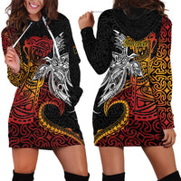 Papua New Guinea Sepik Personalised Hoodie Dress PNG Bird of Paradise Tattoo LT9 - Polynesian Pride