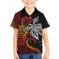 Papua New Guinea Sepik Personalised Kid Hawaiian Shirt PNG Bird of Paradise Tattoo LT9 Kid Black - Polynesian Pride