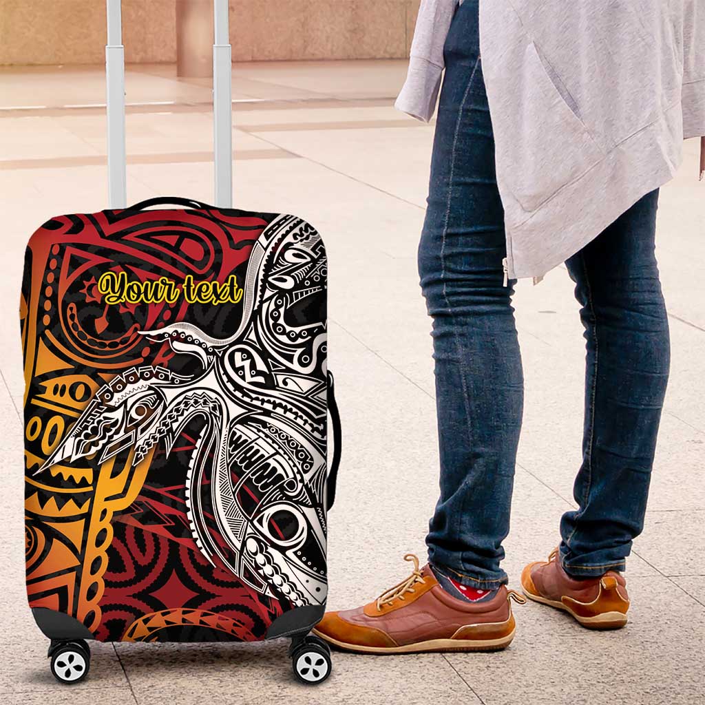 Papua New Guinea Sepik Personalised Luggage Cover PNG Bird of Paradise Tattoo LT9 Black - Polynesian Pride